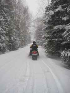 Snowmobile in White Mountain National Forest